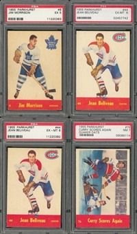 1955/56 Parkhurst Hockey PSA-Graded Collection (4) Including Beliveau (2)